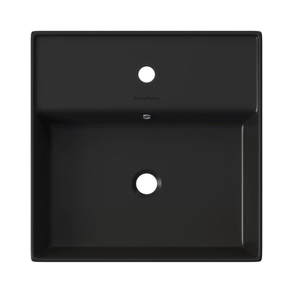 Swiss Madison Claire 15" Ceramic Wall Mount Sink in Matte Black
