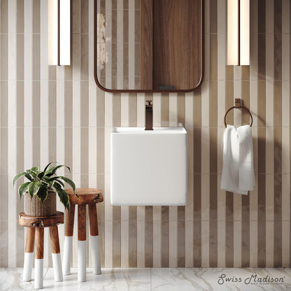 Swiss Madison Pur 16.5" Square Wall-Mount Bathroom Sink
