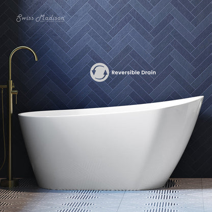 Swiss Madison Sublime 60" Single Slipper Freestanding Bathtub