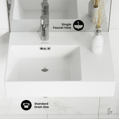 Swiss Madison St. Tropez 24 x 18 Ceramic Wall Hung Sink with Left Side Faucet Mount
