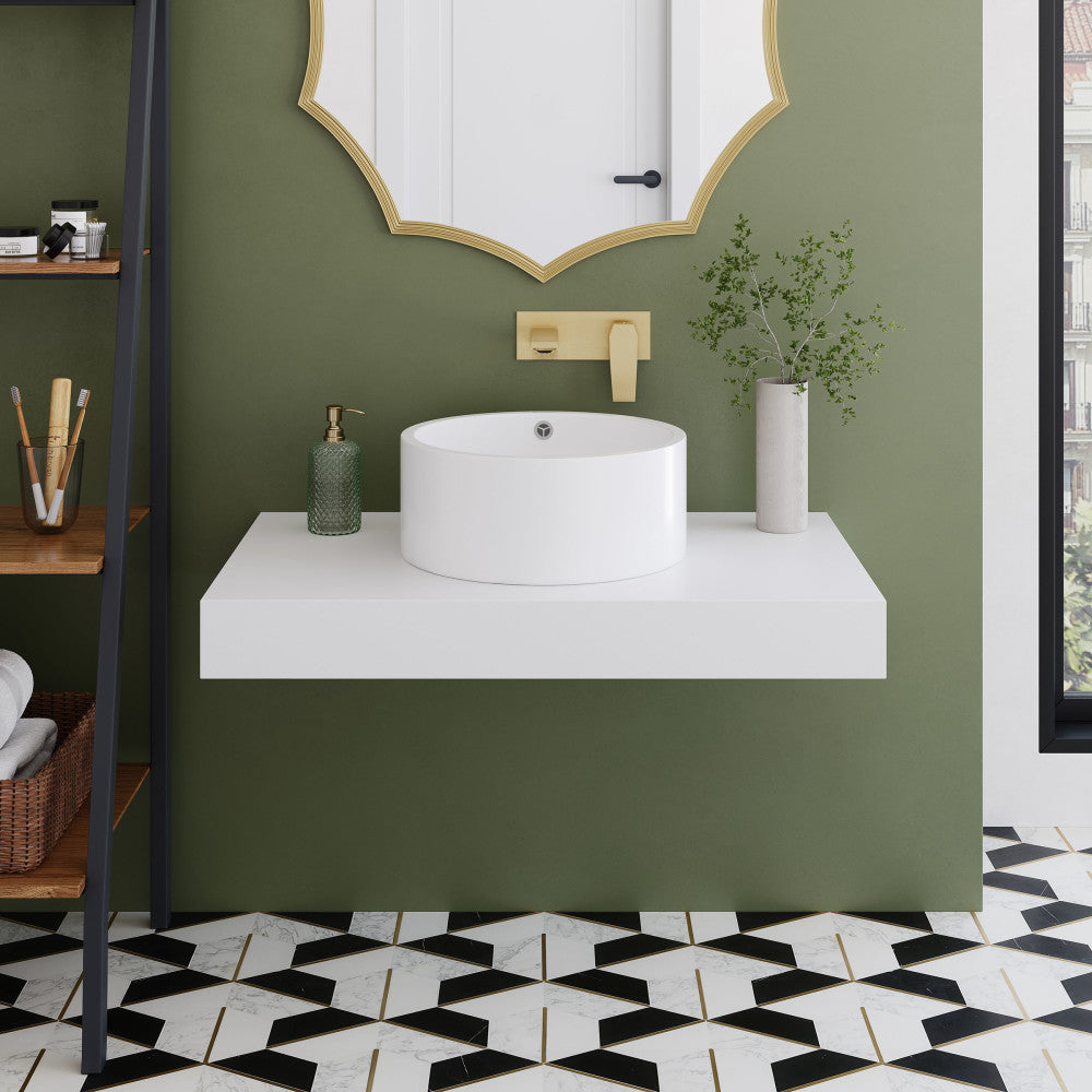 Swiss Madison Monaco 36" Floating Bathroom Shelf in Glossy White (SM-VS252)