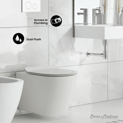 Swiss Madison St. Tropez Wall Hung Toilet Bundle (SM-WT449, SM-WC424, SM-WC001C)