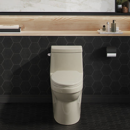 Swiss Madison Virage One Piece Elongated Left Side Flush Handle Toilet 1.28 gpf in Bisque