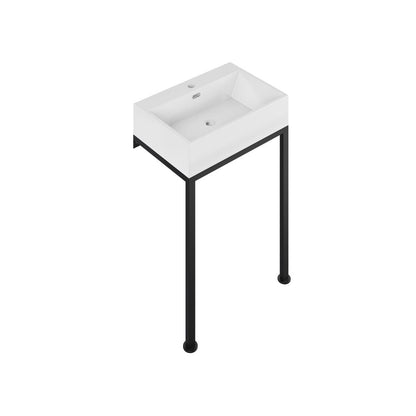 Swiss Madison Concorde 24" Rectangle Console Sink with Matte Black Legs