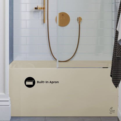 Swiss Madison Voltaire 48" x 32" Left-Hand Drain Alcove Bathtub with Apron in Bisque