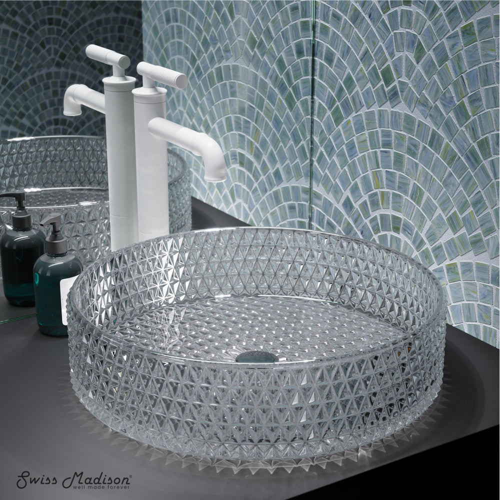 Swiss Madison Cache 15.75" Round Glass Vessel Sink