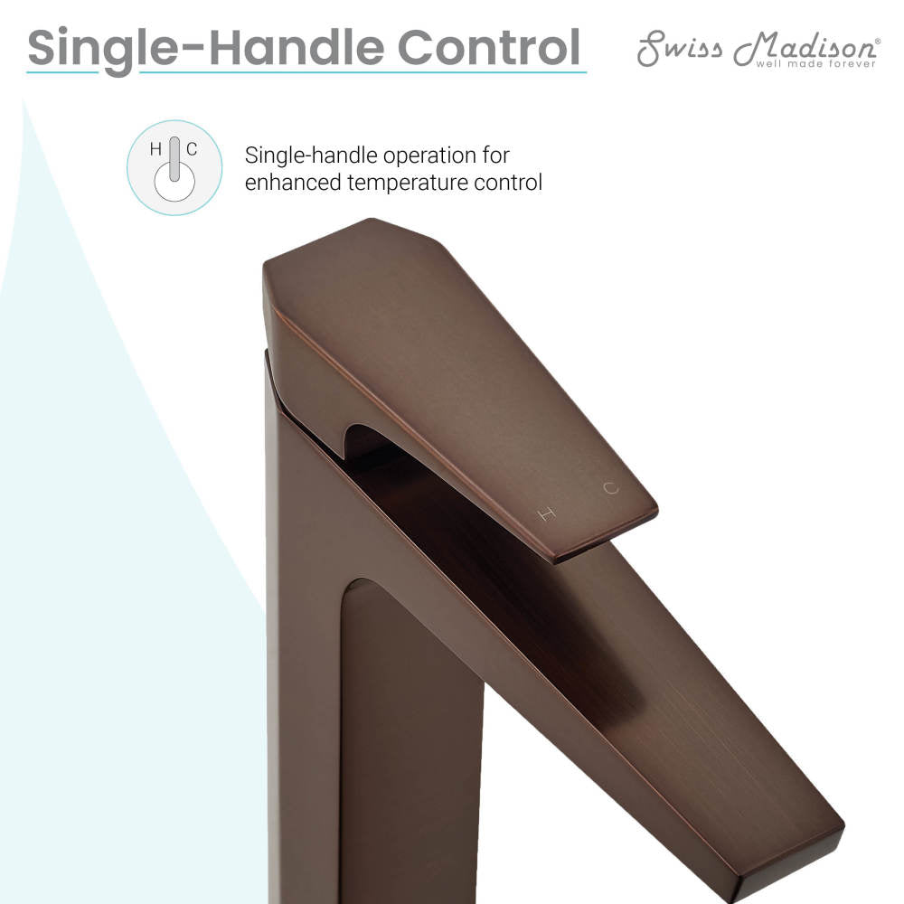 Swiss Madison Voltaire Single Hole, Single-Handle, High Arc Bathroom Faucet in Oil Rubbed Bronze