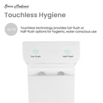 Swiss Madison Carre One-Piece Square Toilet Dual-Flush 1.1/1.6 gpf, Touchless
