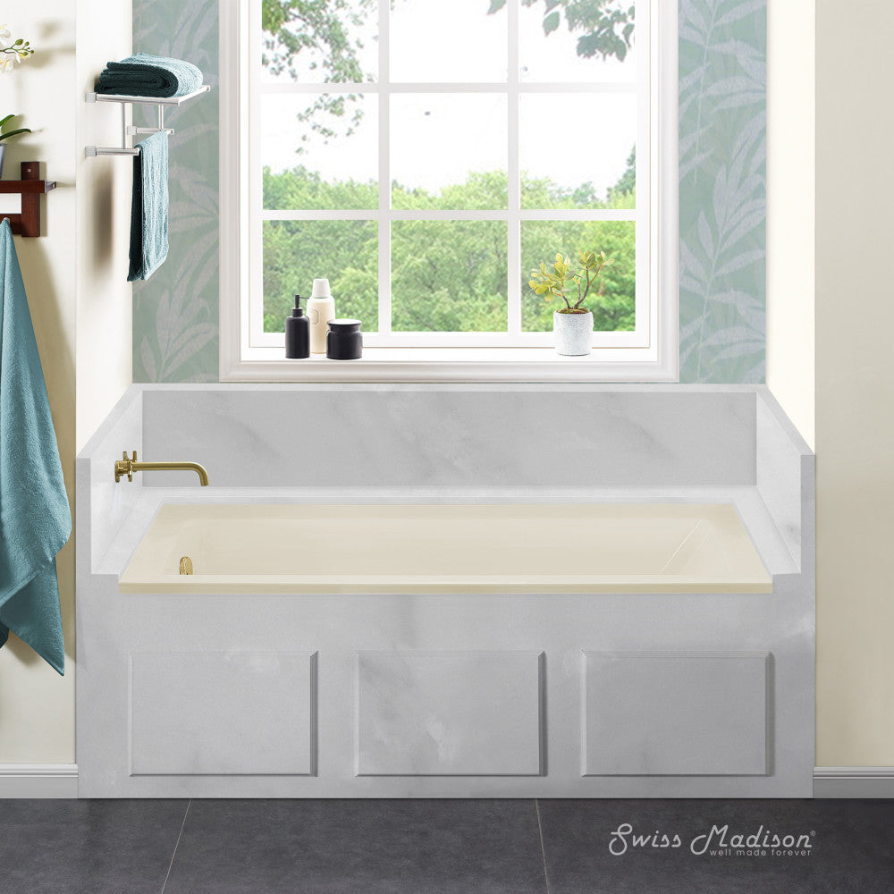 Swiss Madison Voltaire 60" x 30" Left-Hand Drain Alcove Bathtub in Bisque