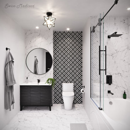 Swiss Madison Ivy 48'' x 32" Bathtub with Apron Left Hand Drain in White