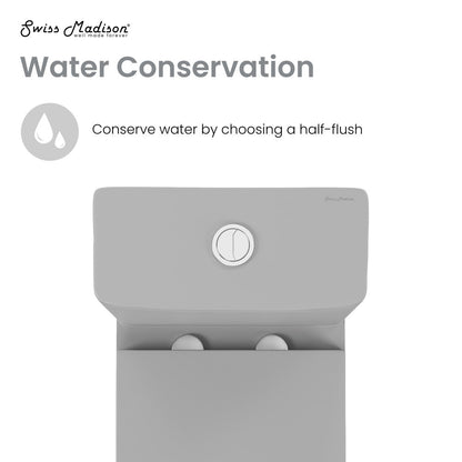 Swiss Madison Carre One-Piece Square Toilet Dual-Flush in Matte Grey1.1/1.6 gpf