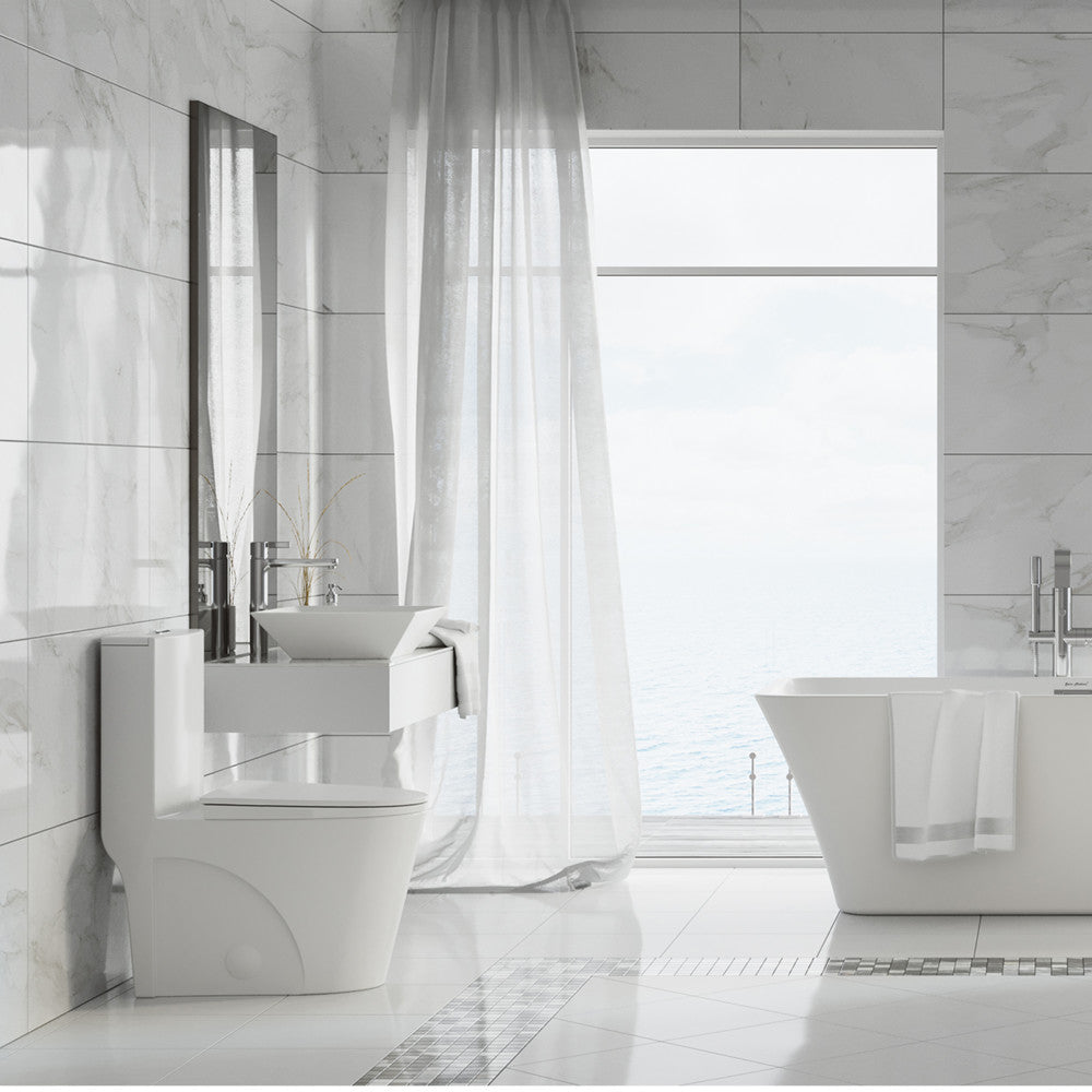 Swiss Madison St. Tropez One-Piece Elongated Toilet Vortex Dual-Flush 1.1/1.6 gpf