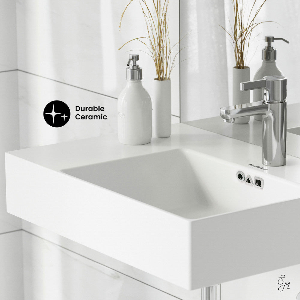 Swiss Madison St. Tropez 24" Rectangle Wall-Mounted Sink with Right Side Faucet Mount