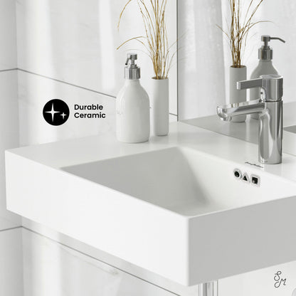 Swiss Madison St. Tropez 24" Rectangle Wall-Mounted Sink with Right Side Faucet Mount