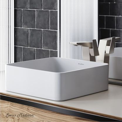 Swiss Madison Concorde Ceramic Square Vessel Sink