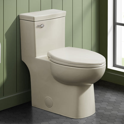 Swiss Madison Classe One Piece Toilet with Front Flush Handle 1.28 gpf in Bisque