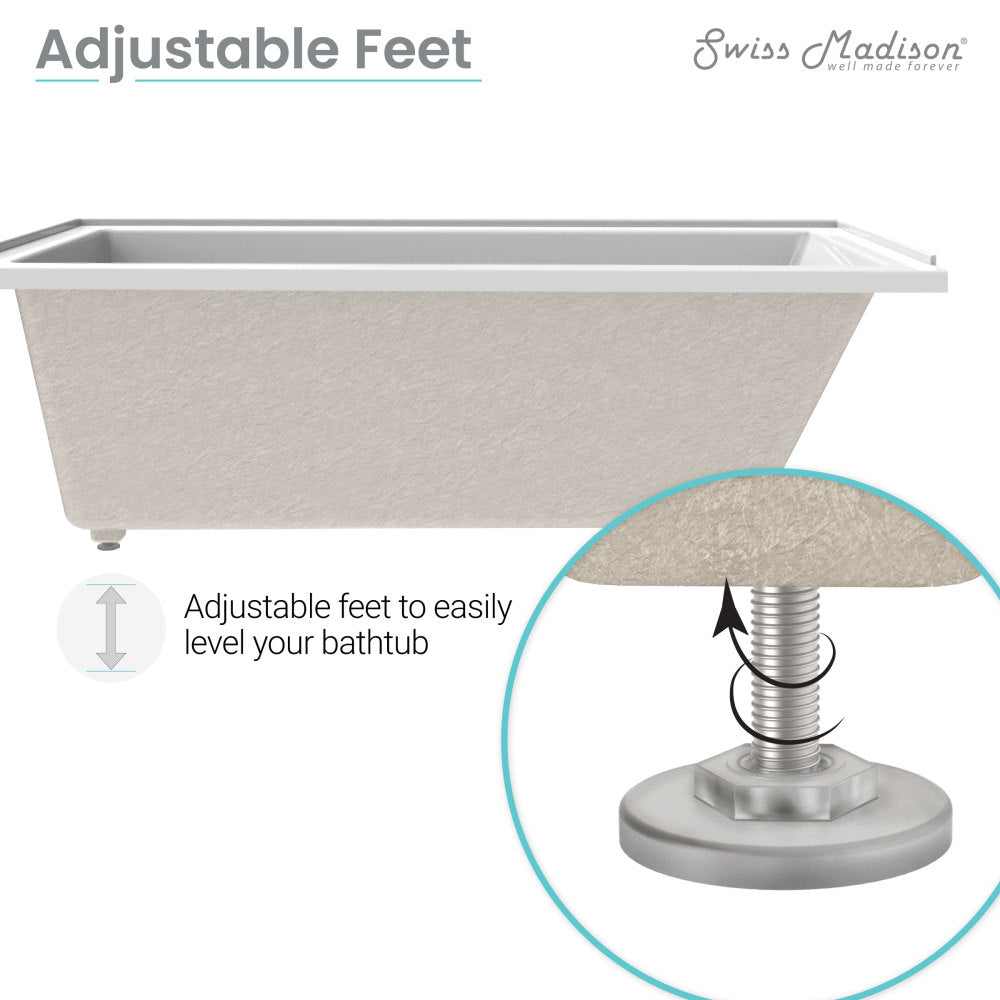 Swiss Madison Voltaire 66" x 32" Right-Hand Drain Alcove Bathtub
