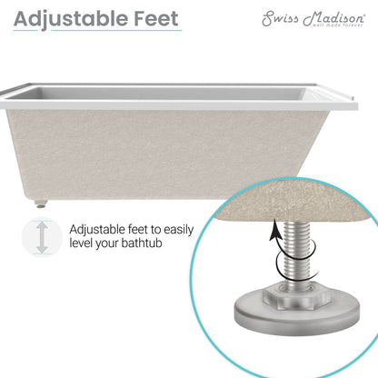Swiss Madison Voltaire 66" x 32" Right-Hand Drain Alcove Bathtub