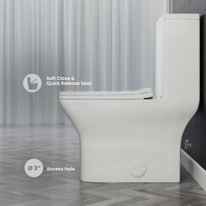 Swiss Madison Carre One Piece Square Toilet Left Side Flush, 10" Rough-In 1.28 gpf