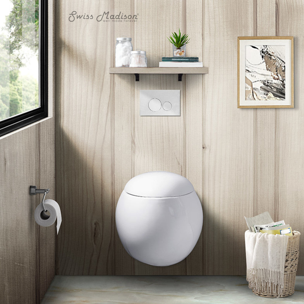 Swiss Madison Plaisir Wall-Hung Elongated Toilet Bowl