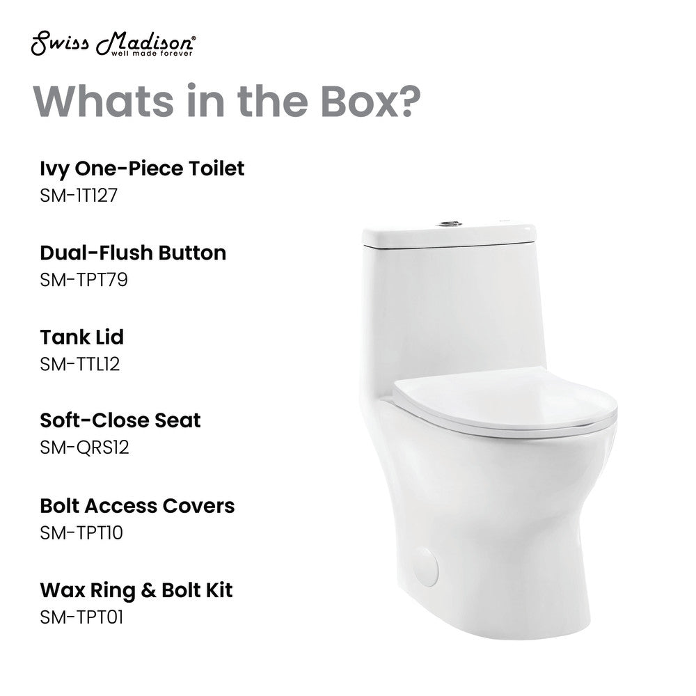 Swiss Madison Ivy One-Piece Toilet, 10" Rough-in 1.1/1.6 gpf