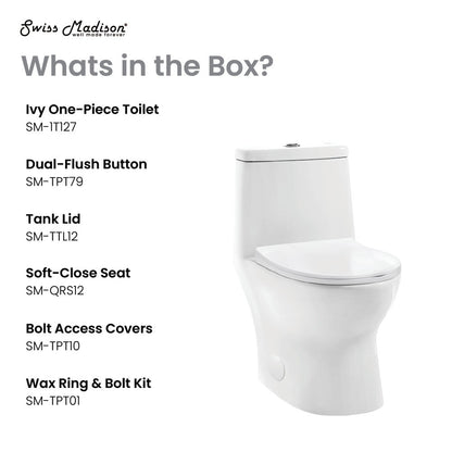 Swiss Madison Ivy One-Piece Toilet, 10" Rough-in 1.1/1.6 gpf