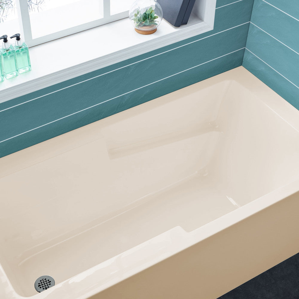 Swiss Madison Voltaire 60" x 30" Left-Hand Drain Alcove Bathtub with Apron in Bisque