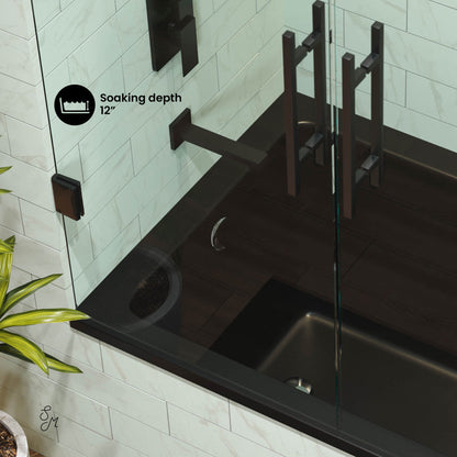 Swiss Madison Voltaire 48" x 32" Reversible Drain Drop-In Bathtub in Matte Black