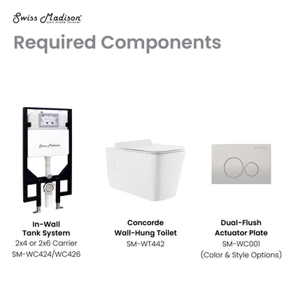 Swiss Madison Concorde Wall-Hung Square Toilet Bowl