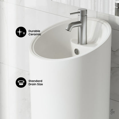 Swiss Madison St. Tropez Circular One Piece Pedestal Sink