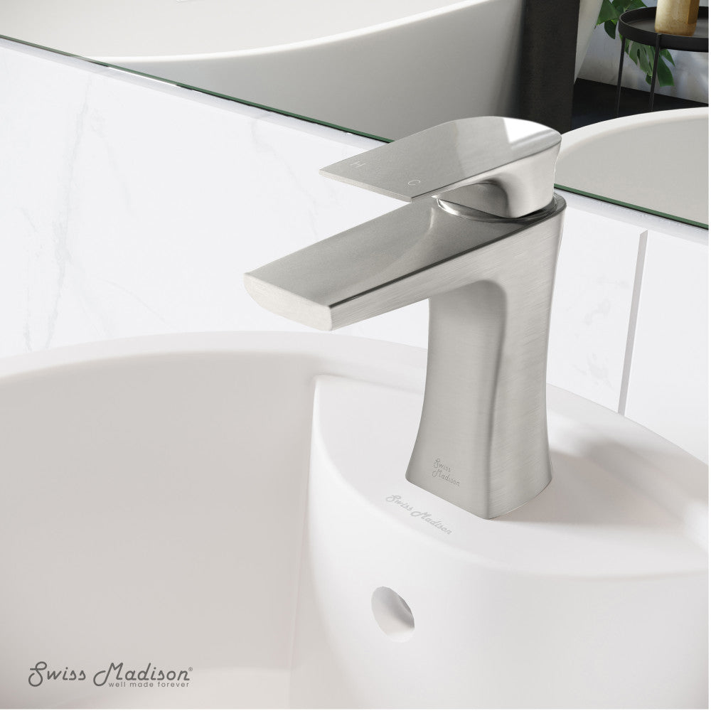 Swiss Madison Monaco Single Hole, Single-Handle, Bathroom Faucet in Brushed Nickel