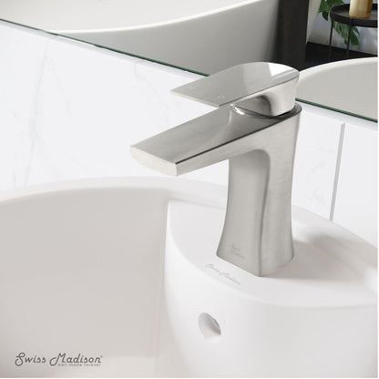 Swiss Madison Monaco Single Hole, Single-Handle, Bathroom Faucet in Brushed Nickel