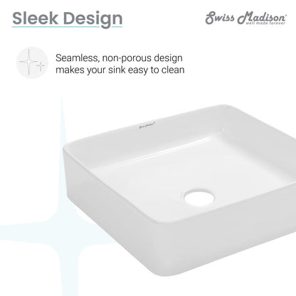 Swiss Madison Concorde Ceramic Square Vessel Sink