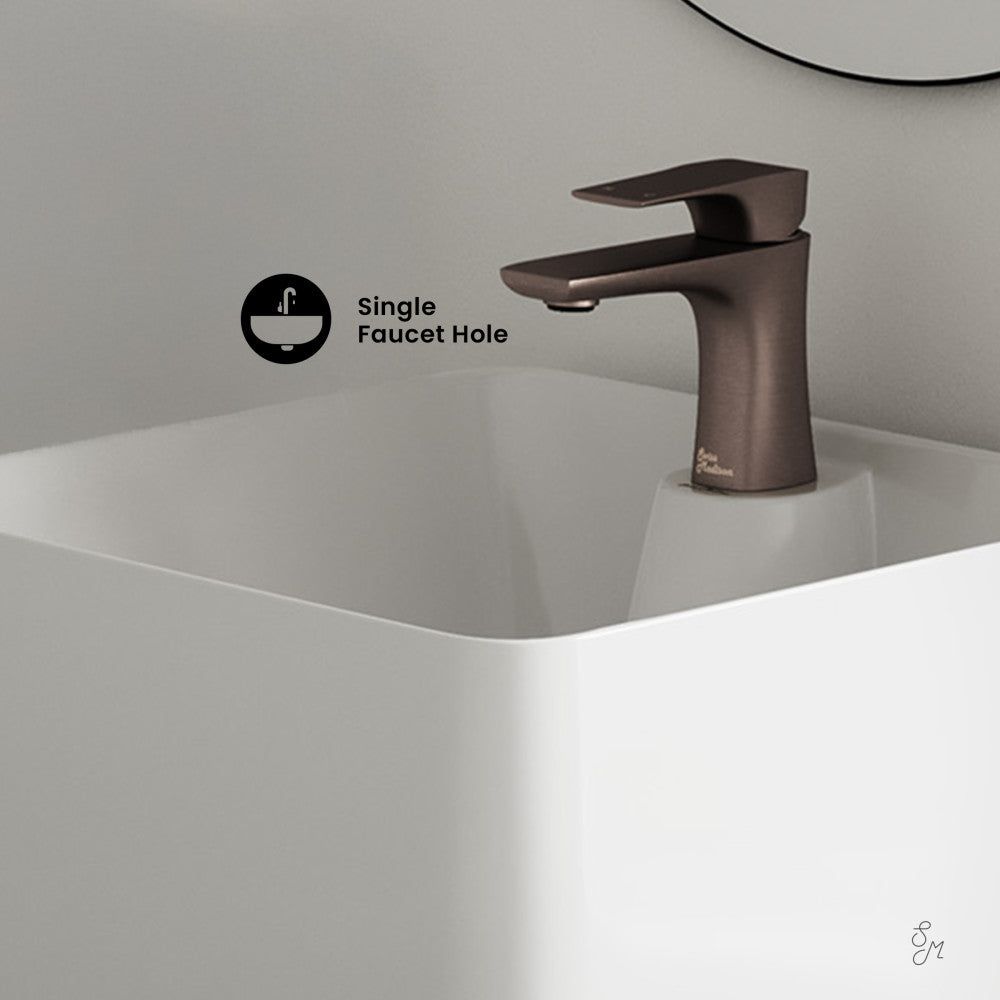 Swiss Madison Carre One Piece Pedestal Sink