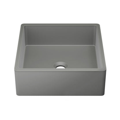 Swiss Madison Lisse 15" Square Concrete Vessel Bathroom Sink in Dark Grey