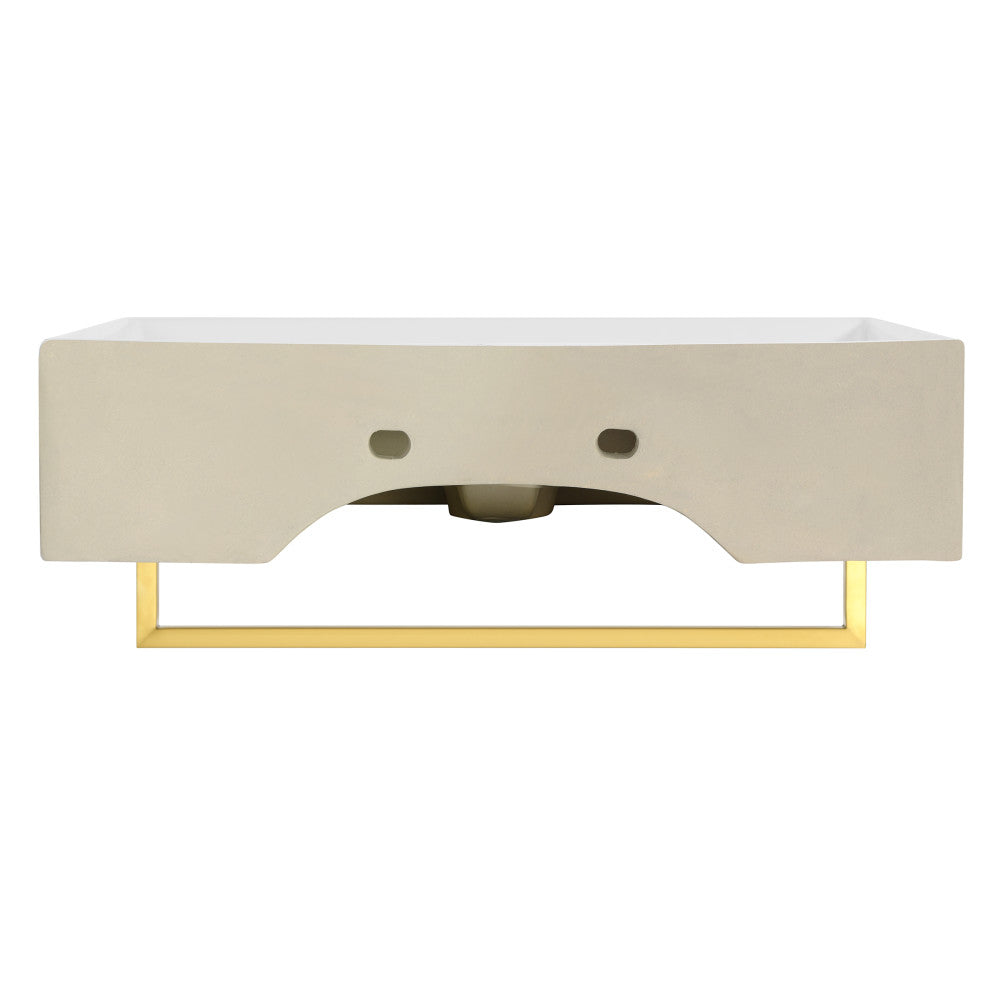 Swiss Madison Claire 22" Wall-Mount Bathroom Sink with Brushed Gold Towel Bar