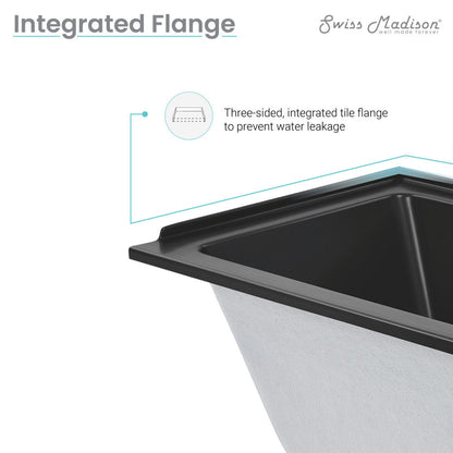 Swiss Madison Voltaire 48" x 32" Left-Hand Drain Alcove Bathtub in Matte Black