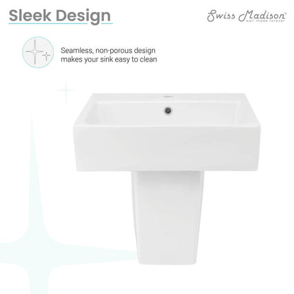 Swiss Madison Concorde 21" Two-Piece Wall-Mount Bathroom Sink
