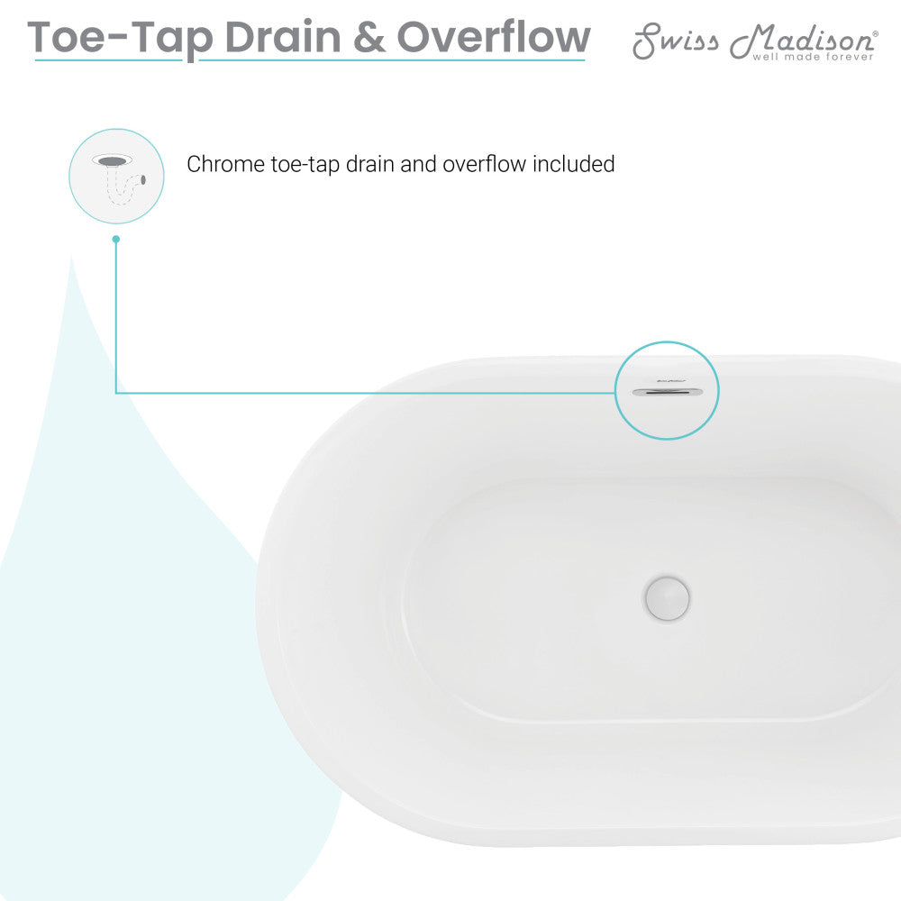 Swiss Madison Claire 48" Freestanding Bathtub