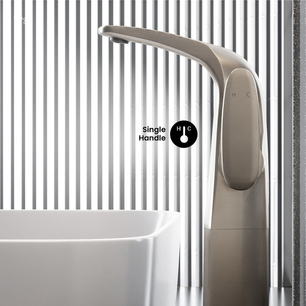 Swiss Madison Chateau Single Hole, Single-Handle, High Arc Bathroom Faucet in Brushed Nickel