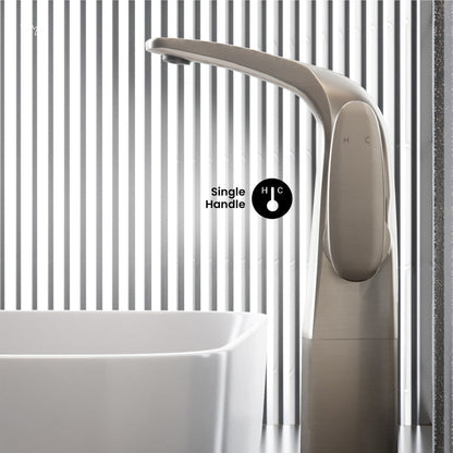 Swiss Madison Chateau Single Hole, Single-Handle, High Arc Bathroom Faucet in Brushed Nickel