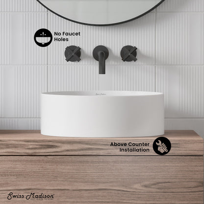 Swiss Madison Beau 16.5" Round Vessel Bathroom Sink in Matte White