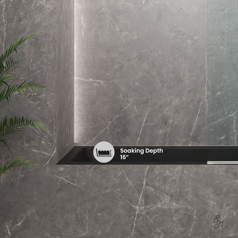 Swiss Madison Voltaire 60" x 30" Right-Hand Drain Alcove Bathtub in Matte Black