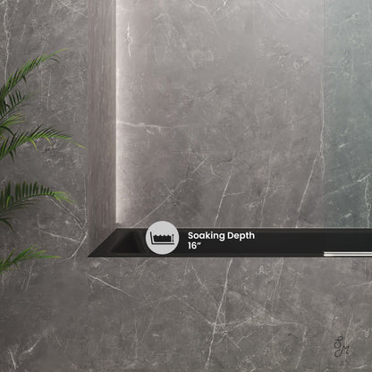 Swiss Madison Voltaire 60" x 30" Right-Hand Drain Alcove Bathtub in Matte Black