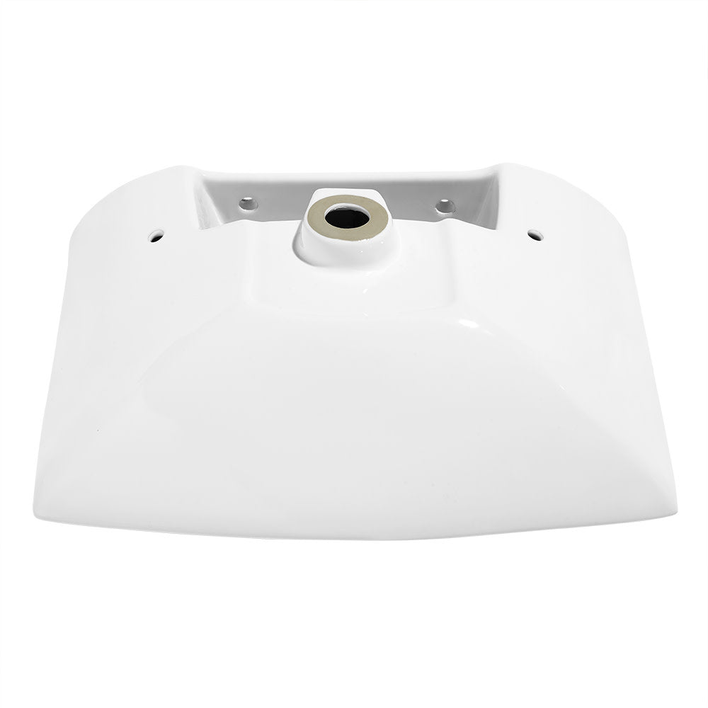Swiss Madison Sublime Two-Piece Glossy White Ceramic Rectangular Pedestal Sink