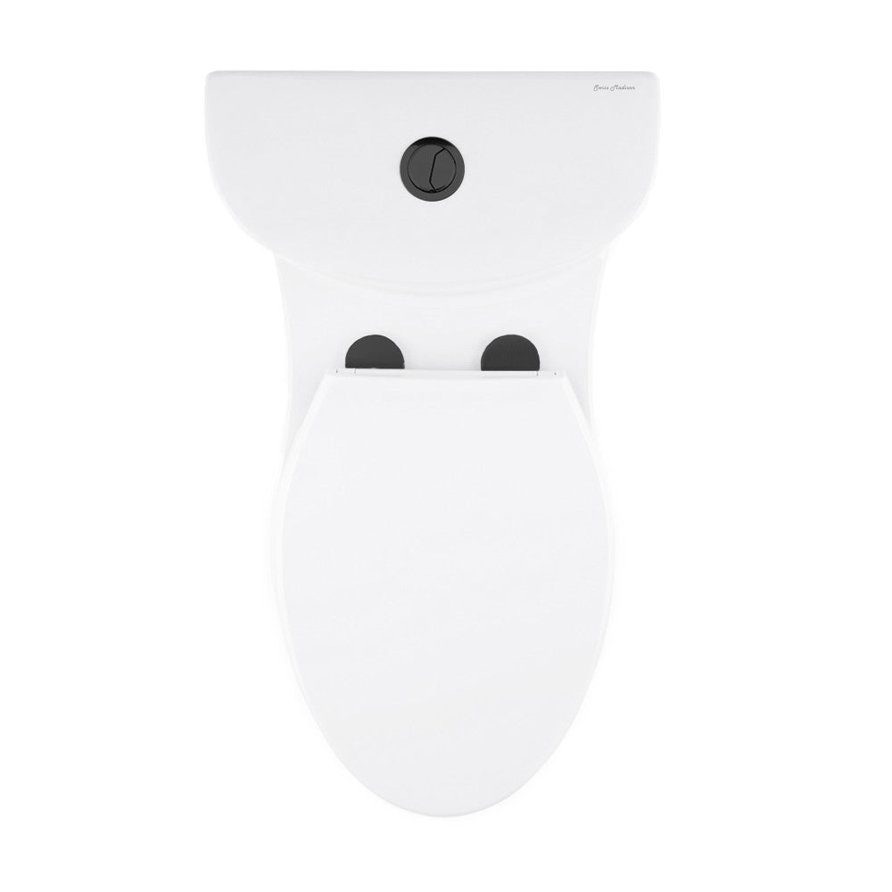 Swiss Madison Sublime One Piece Elongated Toilet Dual Flush, Black Hardware 1.1/1.6 gpf