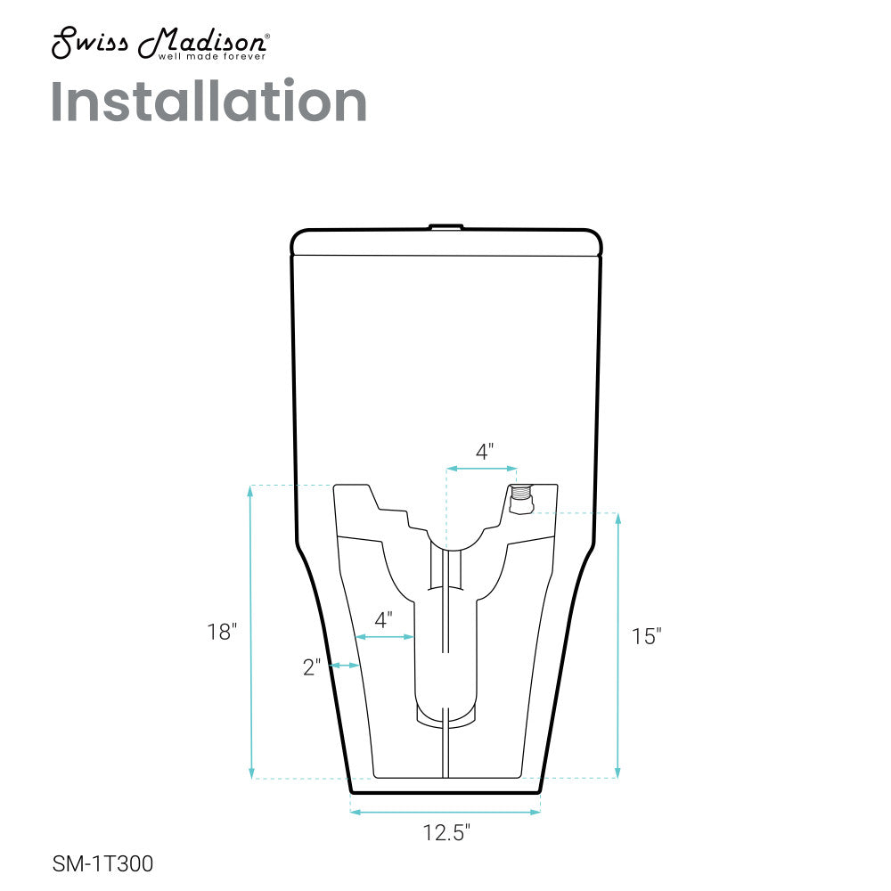 Swiss Madison TWISTER Dual Flush, Cascade One-Piece Compact Toilet, 1.1/1.6 GPF