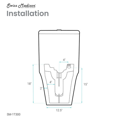 Swiss Madison TWISTER Dual Flush, Cascade One-Piece Compact Toilet, 1.1/1.6 GPF