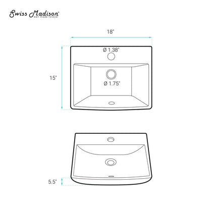 Swiss Madison Sublime Compact Ceramic Wall Hung Sink