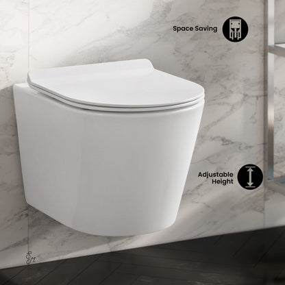Swiss Madison Swiss Madison Well Made Forever SM-WK465-01C - Calice Wall-Hung Round Toilet Bundle, Glossy White